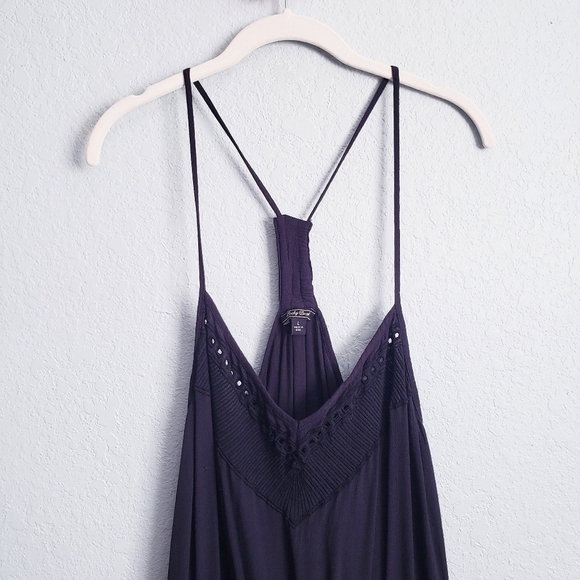 Lucky Brand Dark Charcoal Gray Embroidered Jumpsuit - Picture 5 of 8